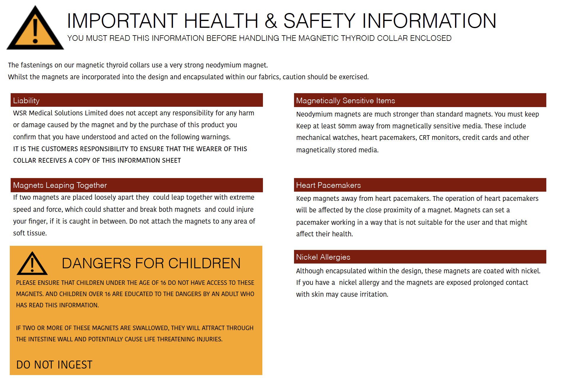 magnetic thyroid information